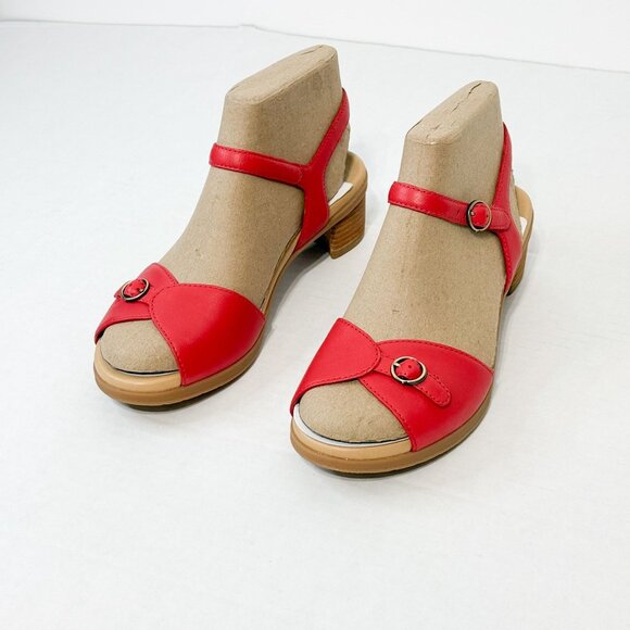 DANSKO NWB Sz 39 Red/Poppy Nappa Leather Tessie Comfort Sandals - Picture 4 of 10
